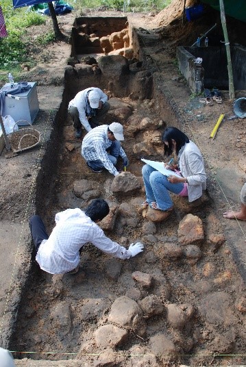 Archaeological excavations around the eastern staircase